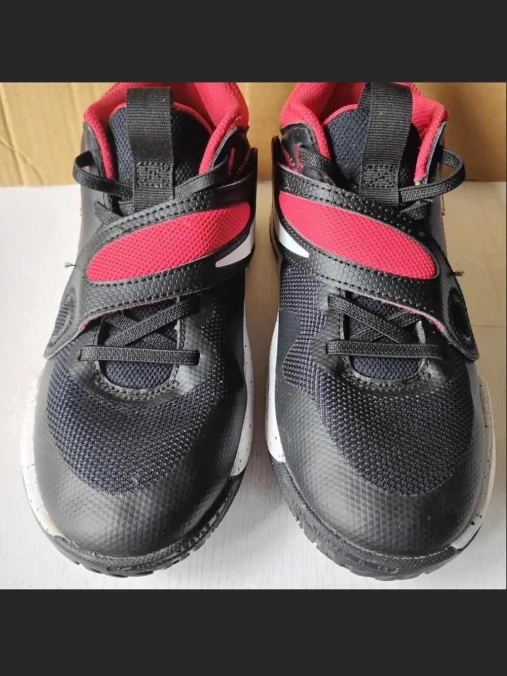 Nike Kids Black and Pink Velcro Athletic Sneakers
